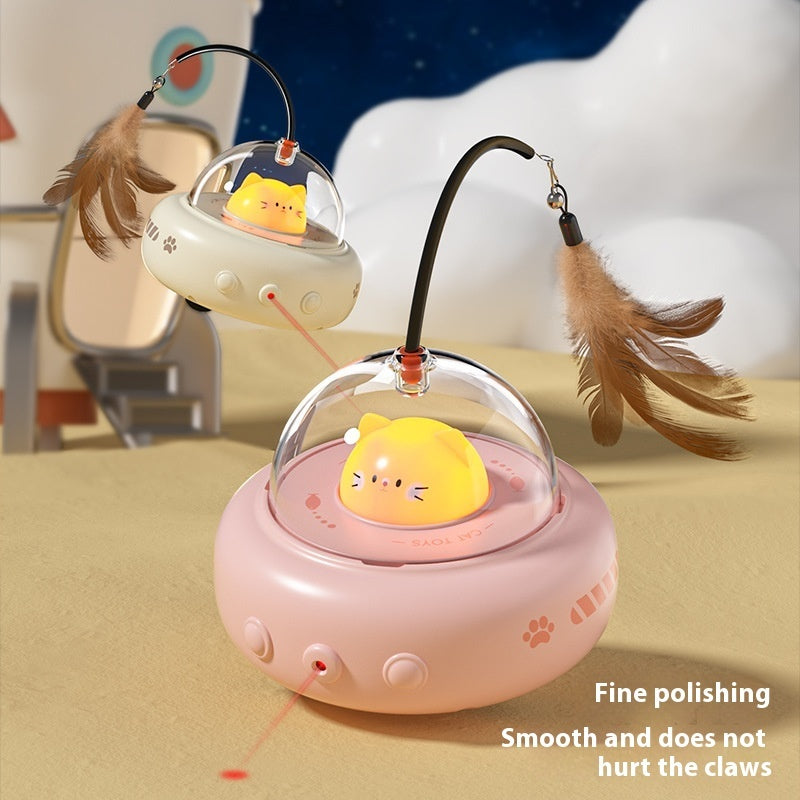 Smart Electric UFO Cat Teaser Stick With Bell Toy