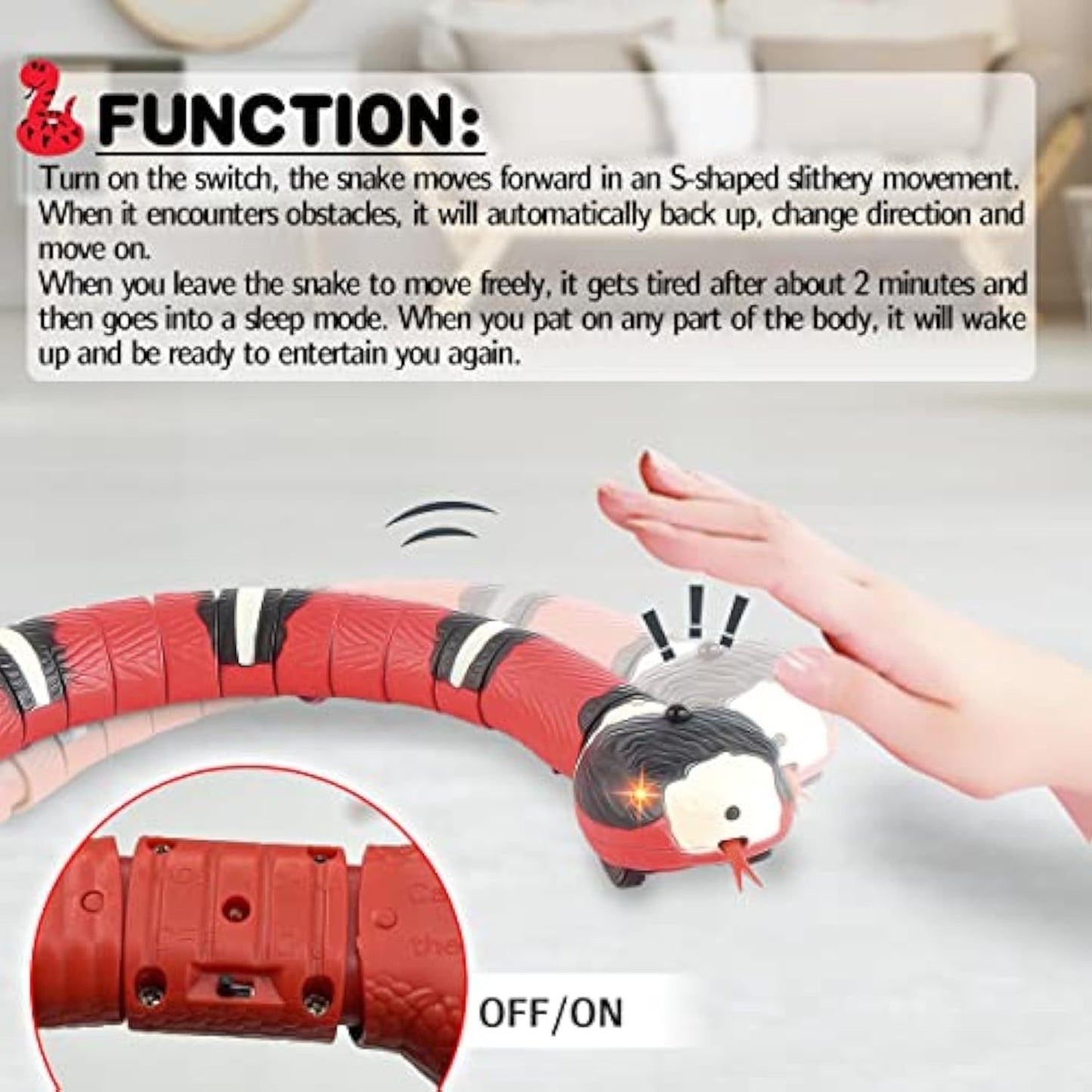 Interactive Smart Sensing Snake Toy For Pet - PawFi