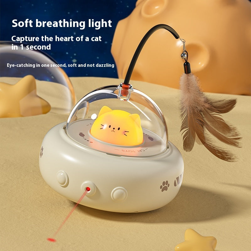 Smart Electric UFO Cat Teaser Stick With Bell Toy