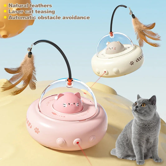 Smart Electric UFO Cat Teaser Stick With Bell Toy