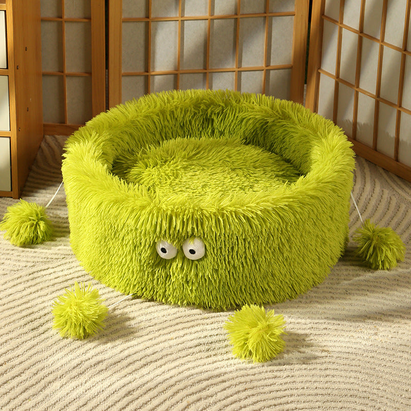 Cute Monster Eye Warm Round Nest Bed