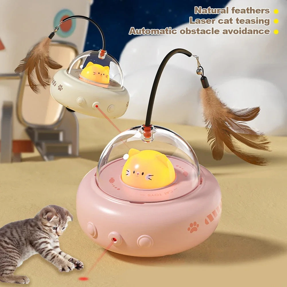 Smart Electric UFO Cat Teaser Stick With Bell Toy