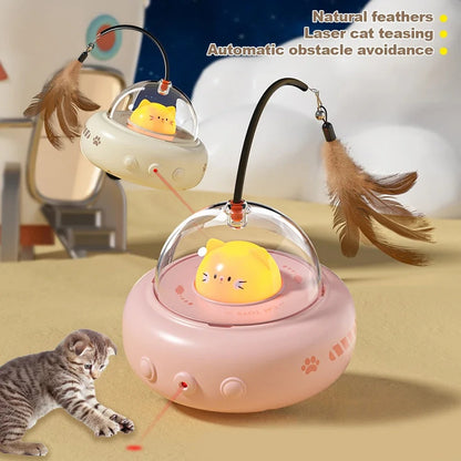 Smart Electric UFO Cat Teaser Stick With Bell Toy
